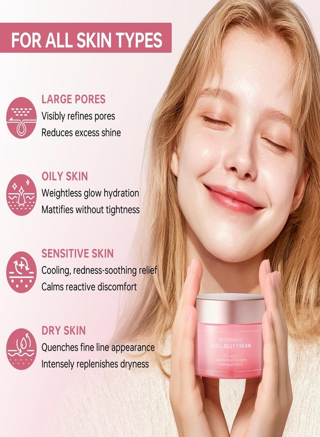 BOLI Collagen Jelly Cream - Moisturizing Hydrating Face Cream with Niacinamide & Hydrolyzed Collagen for All Skin Types (120g) - Image 2